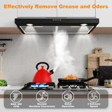 30 Inch Stainless Steel Under Cabinet Range Hood 900 CFM 4 Speed Gesture & Touch Control, LED Lights, Baffle Filters