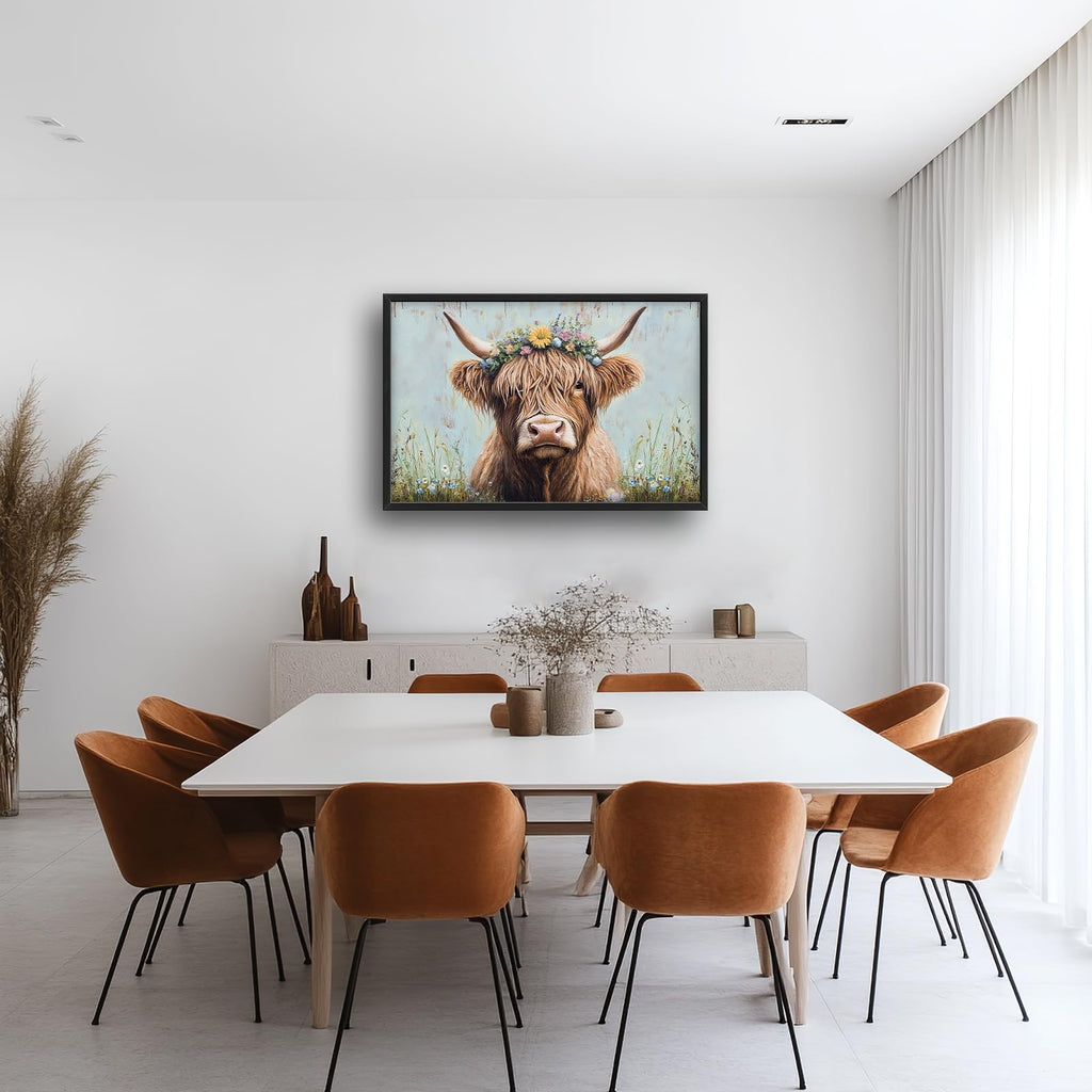 Large Highland Cow Pictures Wall Art 36''x24''