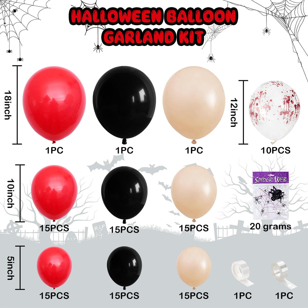Scary Bloody Halloween Balloon Arch Garland Kit Red Halloween Horror Decor
