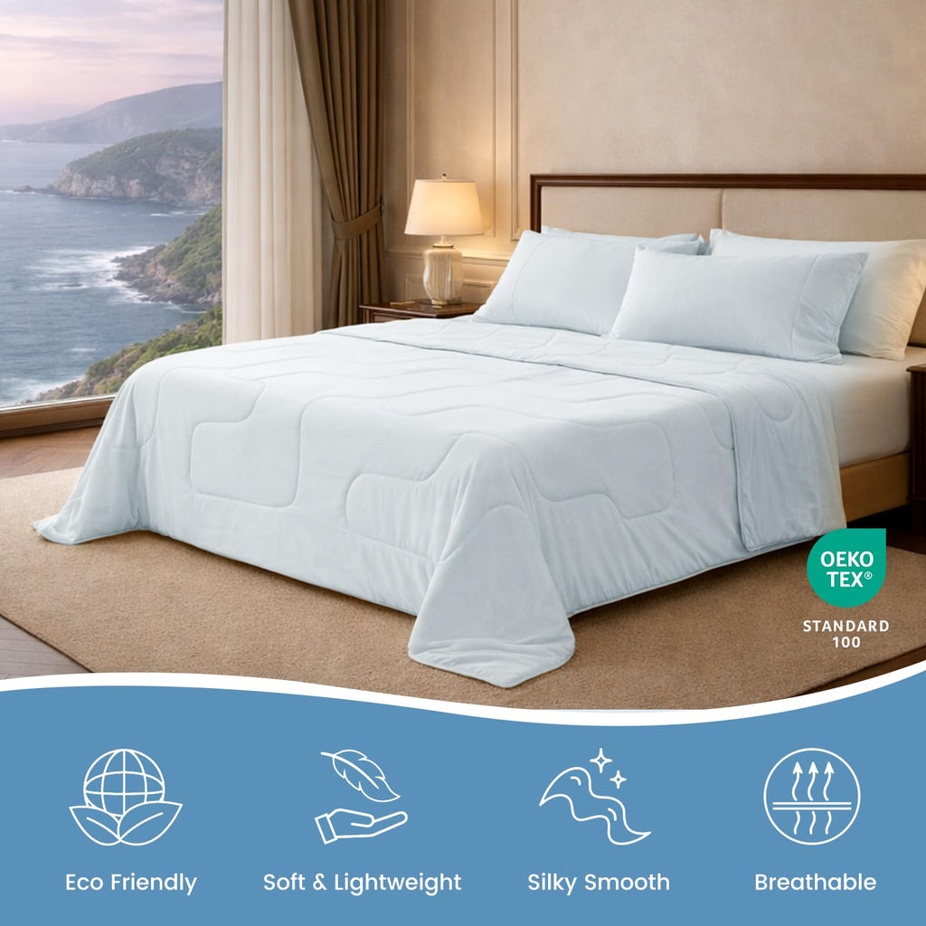 Cooling Comforter Twin Size for Hot Sleepers, Cool Blue