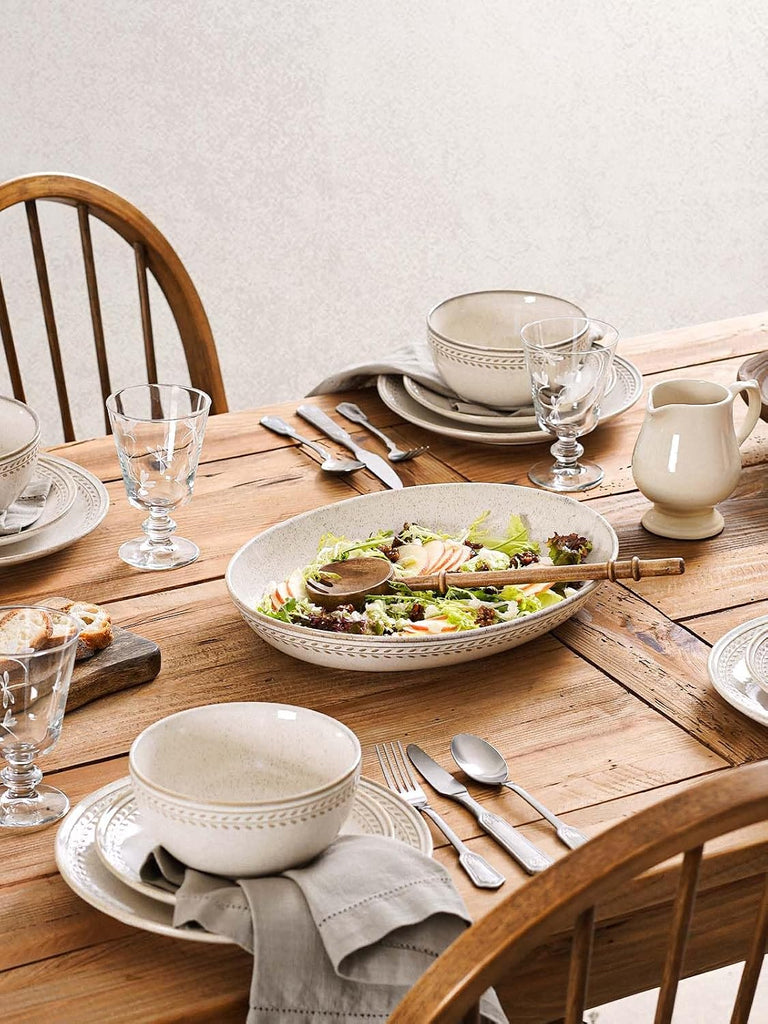 Ceramic Serving Bowls Set of 2, Large Oval Serving Dishes for Entertaining, 11.8 & 13.5 Inch Salad Bowl Counter
