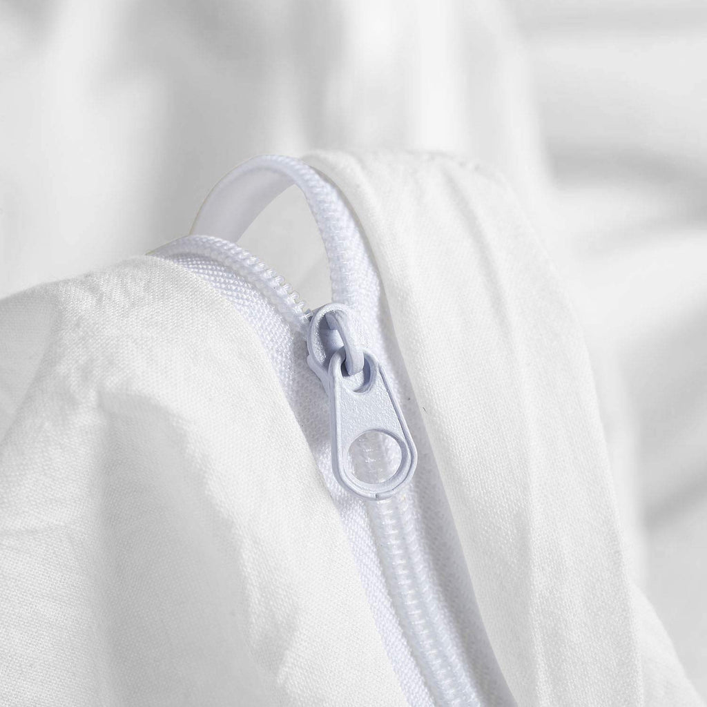 3 Pieces Ruffle Duvet Cover Set with Zipper Closure, 100% Egyptian Cotton 1000 Thread Count (King/Cal-King, Medium