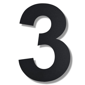 Modern Large House Numbers-12 Inch High Stainless Steel Floating Home Address Number for Outside/Black/Number 3