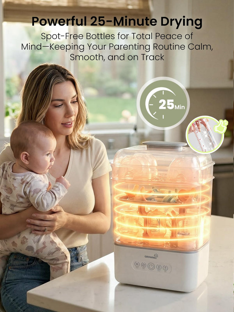 Baby Bottle Sterilizer and Dryer, 3-Tier, with Travel Kit
