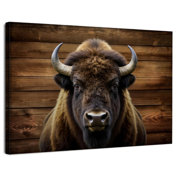 American Bison Wall Art Cow Pictures Wall Decor Buffalo Portrait Poster Wildlife Canvas Prints Rustic Cabin Decor