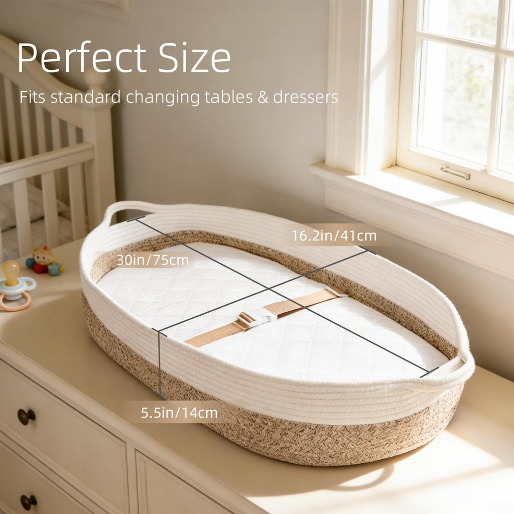 Baby Changing Basket with Diaper Changing Pad Breathable Waterproof