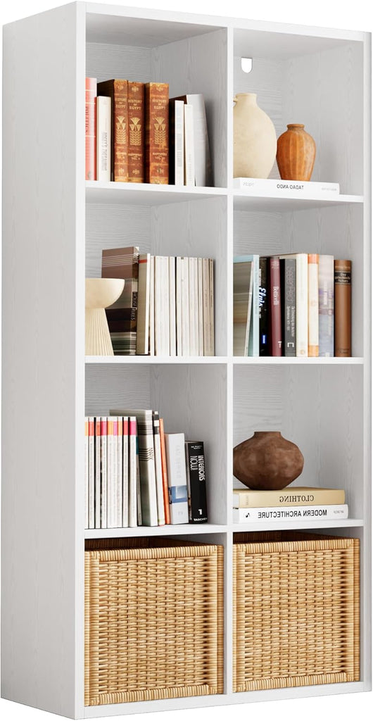 IROCNK Bookshelf, 8-Cube Storage Cube Shelf Organizer