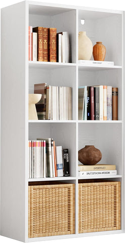 IROCNK Bookshelf, 8-Cube Storage Cube Shelf Organizer