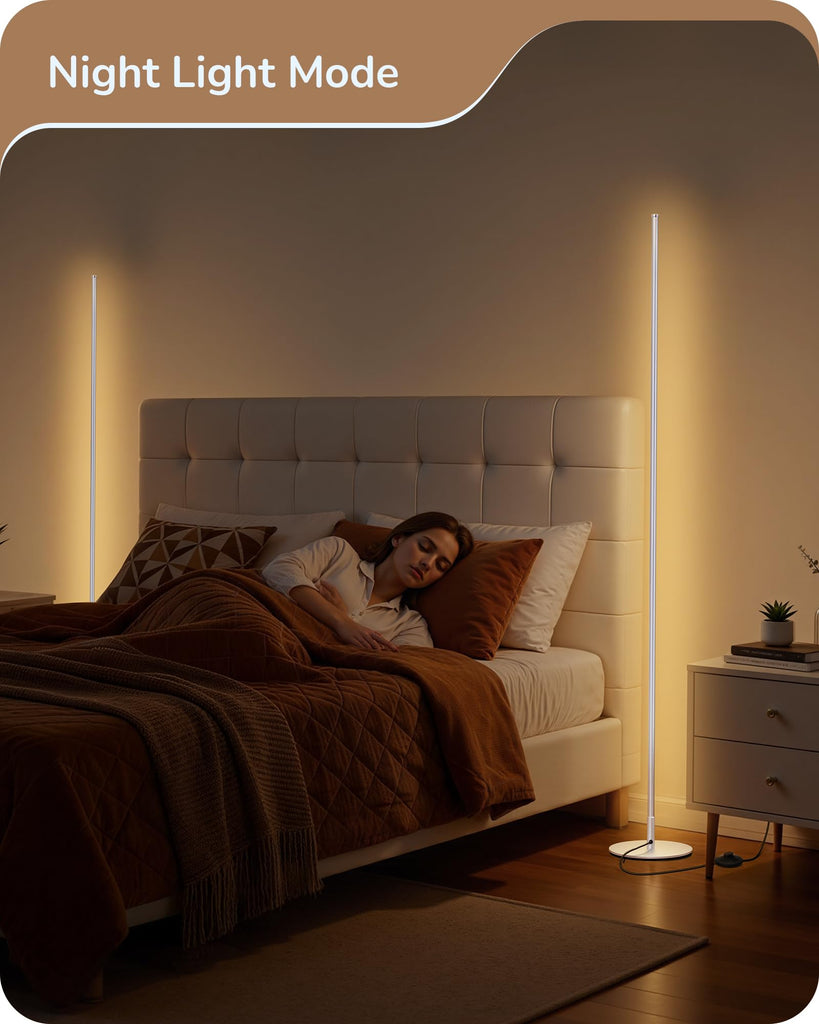 2 Pack 57.5" Corner Lamp with Remote, Stepless Dimmable & 7 CCT