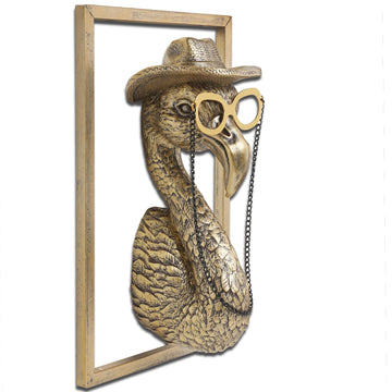 Bird Wall Art Decoration Sculpture(Flamingo, Gift Metal Frame)- Exquisite Wall Hanging Sculptures - Handmade Home Art