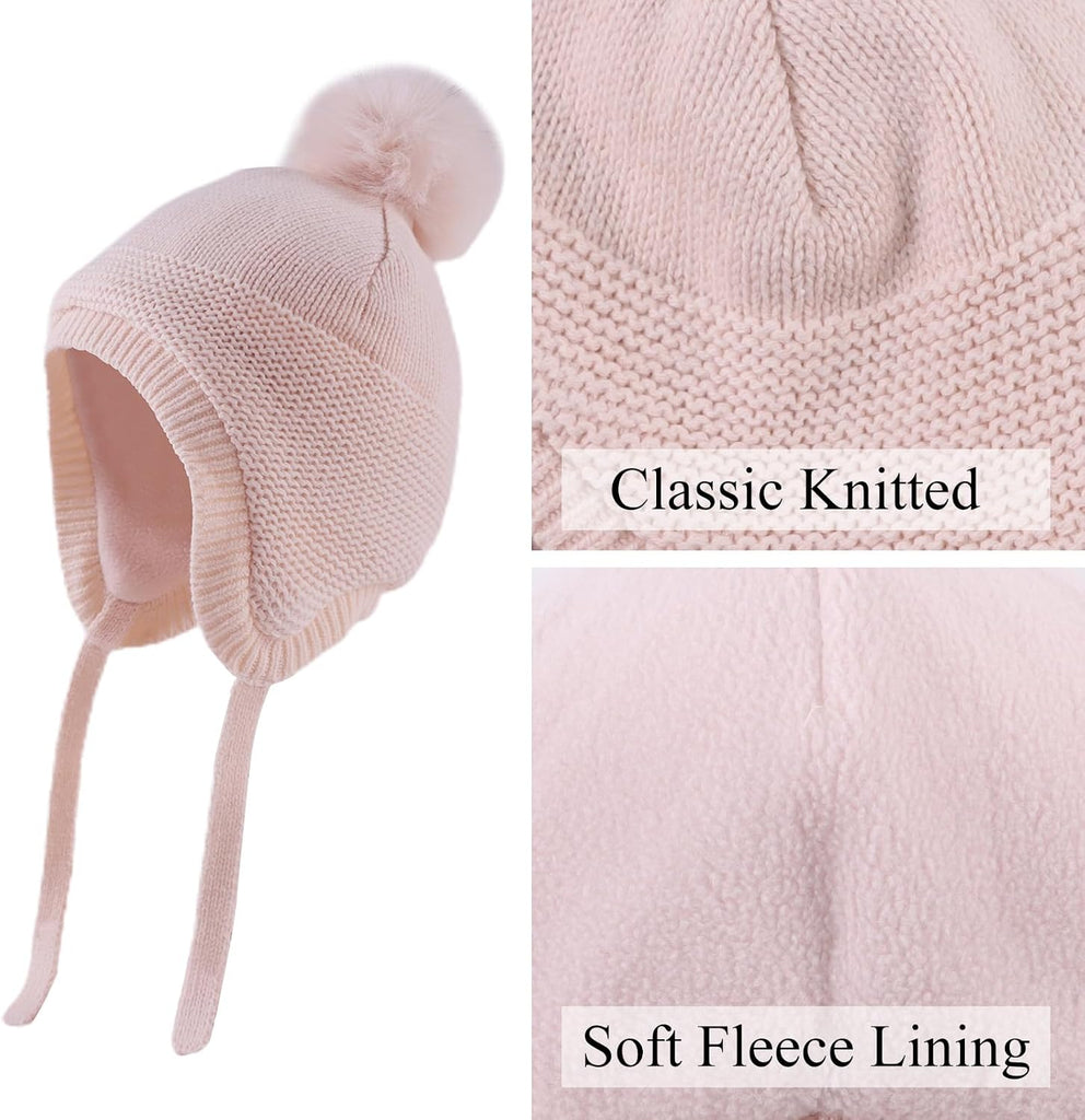 Basic Winter Baby Beanie Gloves Boy Girl Knitted Kids Hat Mitten