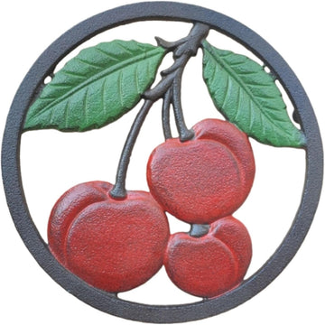 Cast Iron Cherry Themed Summer Style Trivet