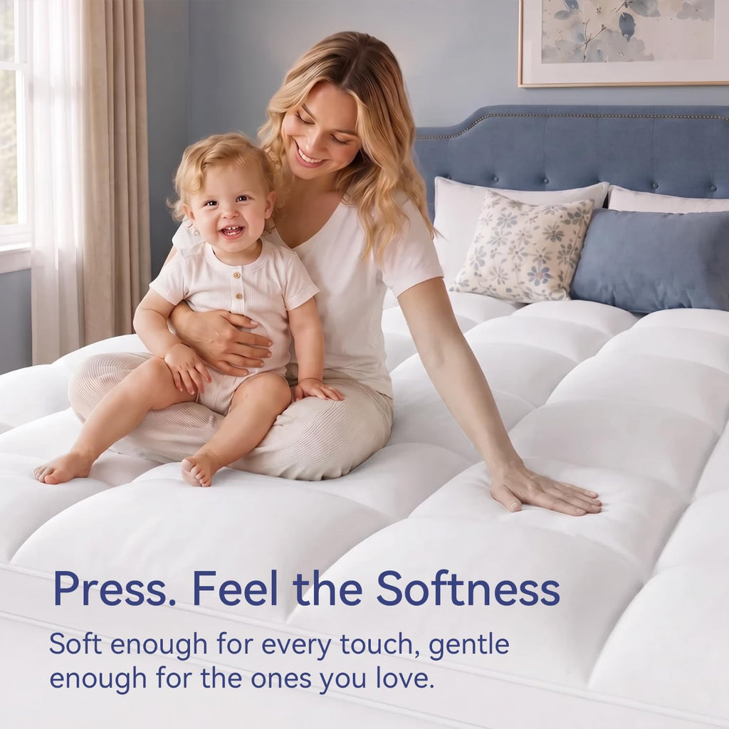 Queen Mattress Topper, Extra Thick Pillow Top Mattress Pad Cover