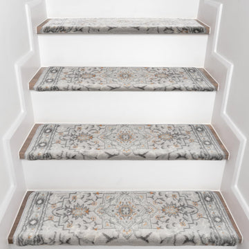 Bullnose Stair Treads for Wooden Steps, 14 Pack 30"x9.5" Non Slip Carpet Stair Treads, Peel and Stick Stair Carpet