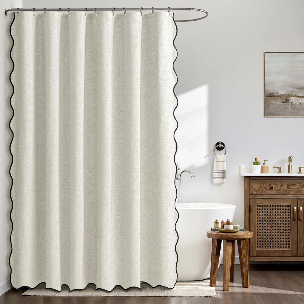 Birch Scalloped Linen 72x72 Inches
