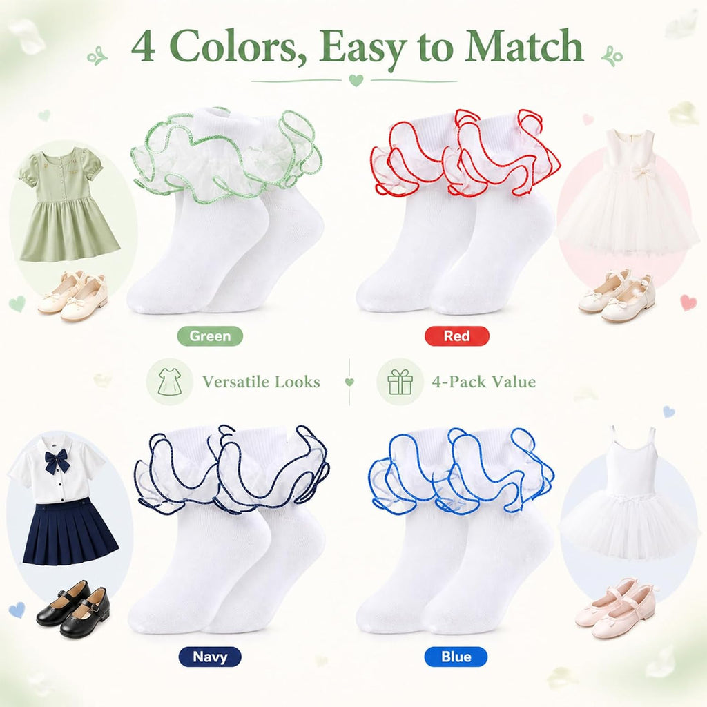 Toddler Double Lace Frilly Dress Cotton