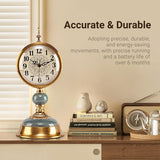 Victorian Vintage 6-Inch Mantel Clock, Antique Anniversary Clock with Ceramic and Metal Body