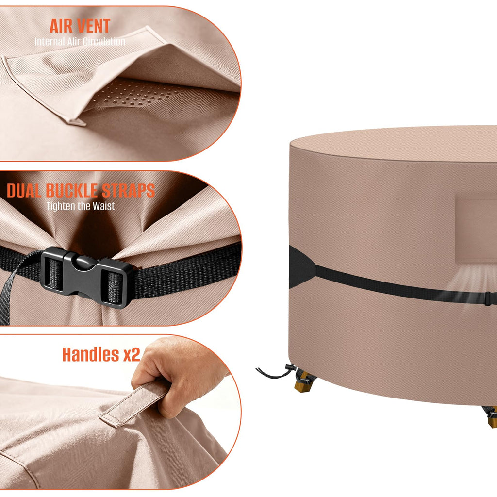 48"DIAx28"H Round Patio Furniture Covers, Round Patio Table&Chair Set Cover