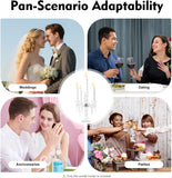 5-Arm Crystal Candelabra with Hanging Prisms & Round Mirror Base, Faceted Cut Crystal Glass, Clear Wedding
