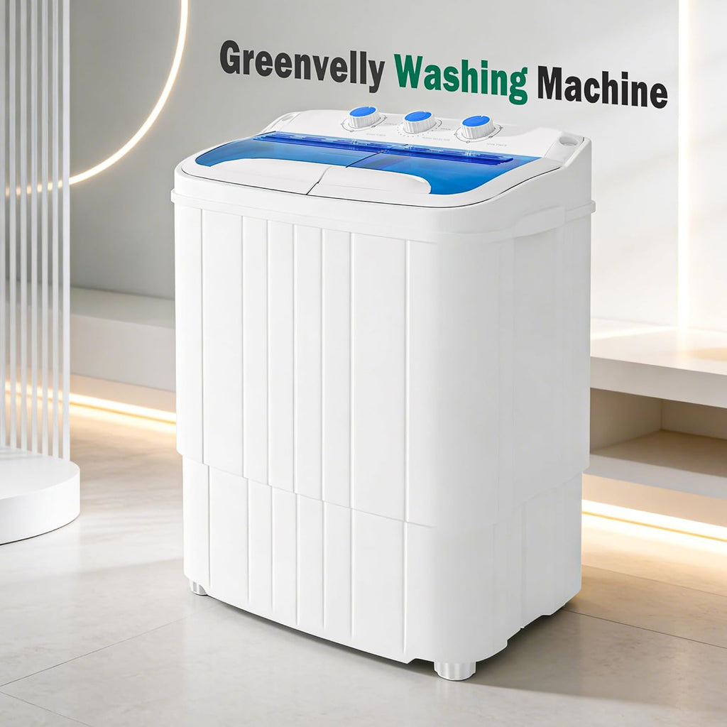 Portable Washing Machine, 17.6lbs Twin Tub Washer and Dryer Combo, Compact Mini Laundry Washer with Spin Cycle&Soaking