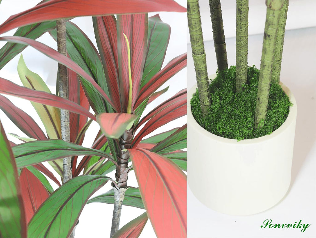 5FT Artificial Dracaena Tree(Red) - Faux Trees Indoor Decor