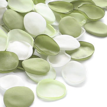 300pcs Rose Petals Sage Green Elf Green Faux Silk Flower Petals for Wedding Flower Girl Basket Aisle Scatter Dinner
