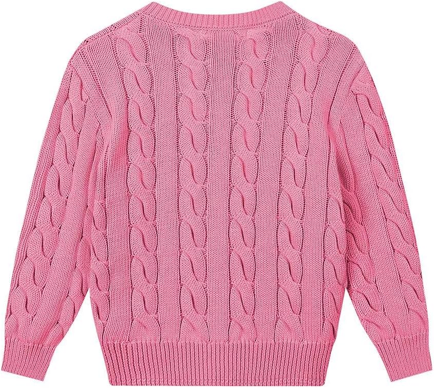 Little Girls Boys Cardigan Toddler Unisex Chunky Cable Knit Cotton Button Up Sweater