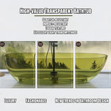 Colorful Freestanding Bathtub - Crystal Clear Soaker Tub Made, Extra Deep Freestanding Tub with Solid Surface Design