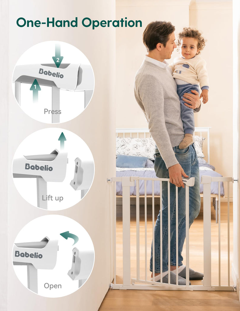 36 in Tall Baby Gate for Stairs No Drilling,, 29-48" W