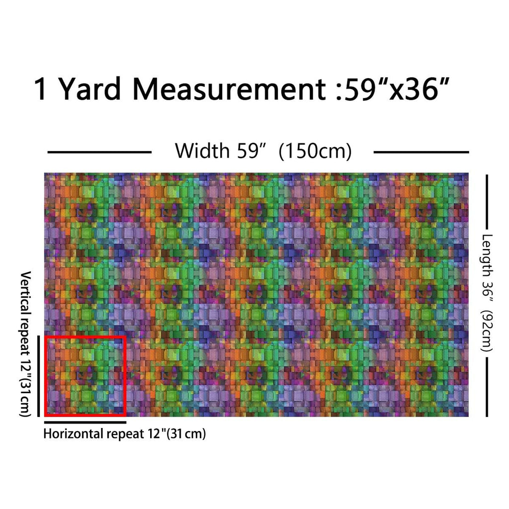 Geometric Rainbow Fabric By The Yard Soft