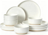 Plates and Bowls Sets, Dinnerware Sets for 4, 12 Pieces Scratch Resistant Dishware Dishes Set