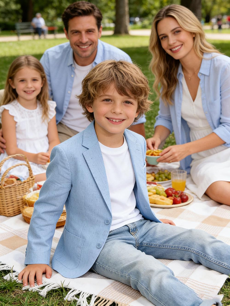 Linen Blazer for Boys Casual Suits Jackets Summer Kids Linen Sport Coats