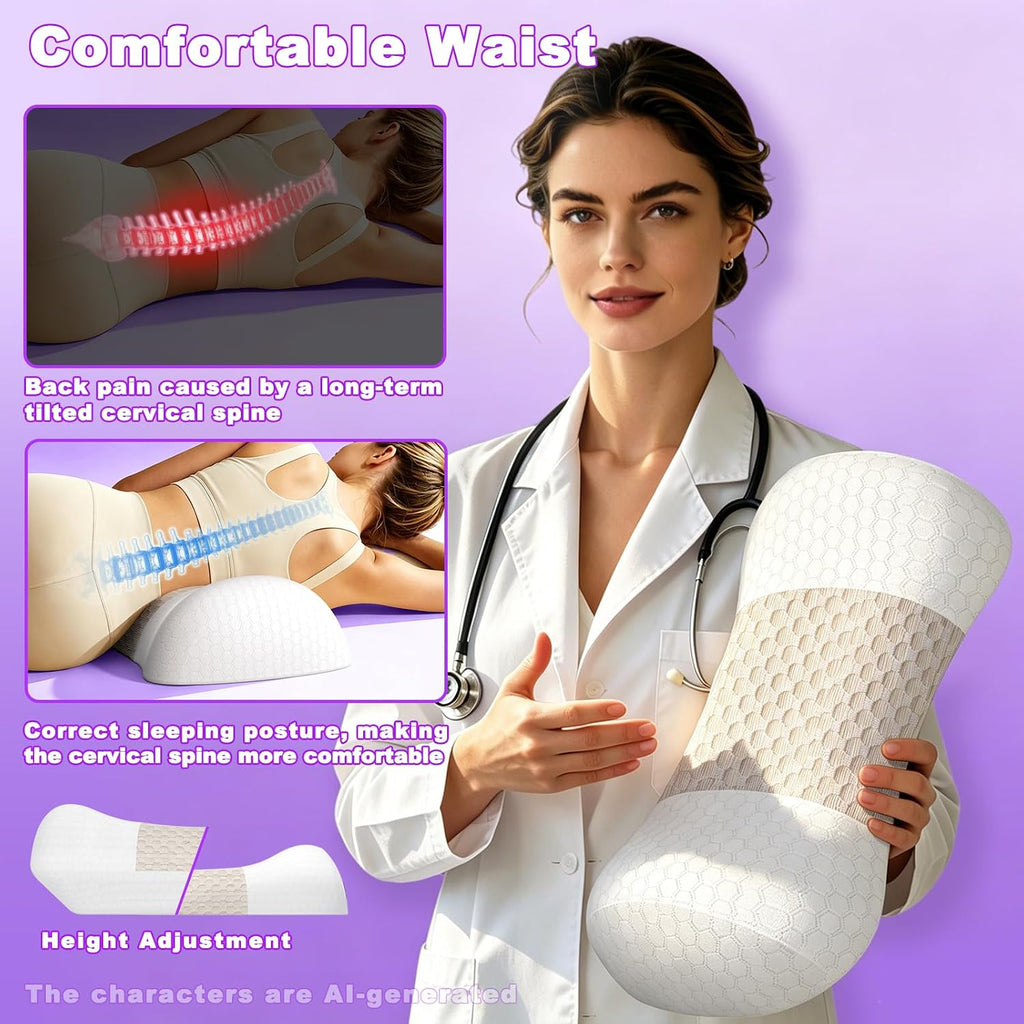 Inflatable Memory Foam Lumbar Support Pillow | Adjustable inflatable lumbar pillow with memory foam relieves lower