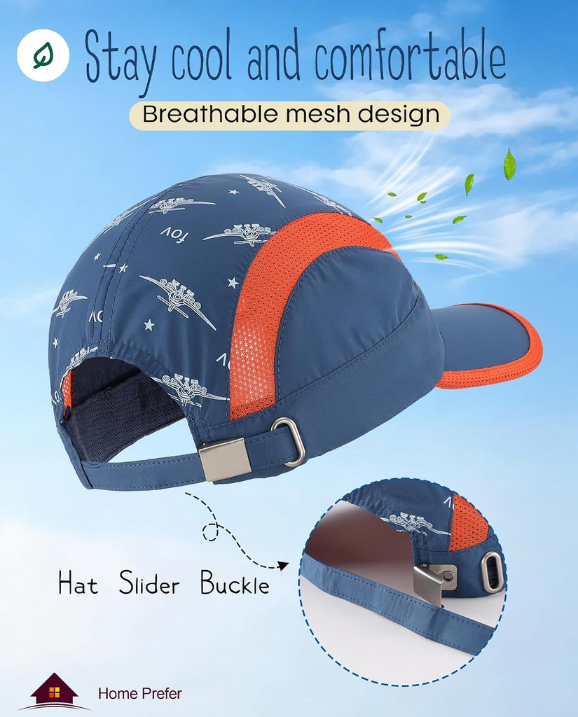 Kids Lightweight Quick Drying Sun Hat Airy Mesh UV Protection Caps Boys Girls UPF50 Baseball Caps Run Beach Water