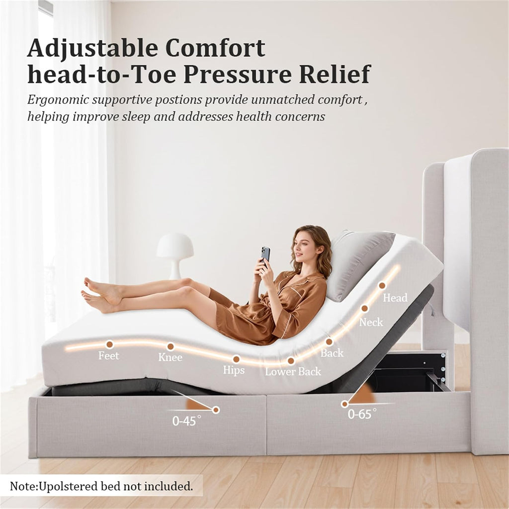 Queen Adjustable Bed Frame Base with Head & Foot Incline 750lbs Capacity