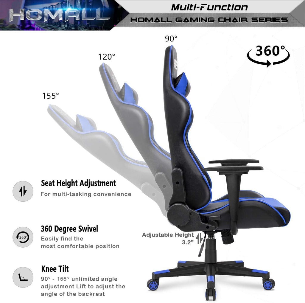 Gaming Chair, Office Chair High Back Computer Chair Leather Desk Chair Racing Executive Ergonomic Adjustable Swivel