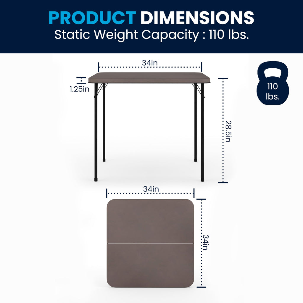 2.83-Foot Bi-Fold Dark Gray Plastic Folding Table