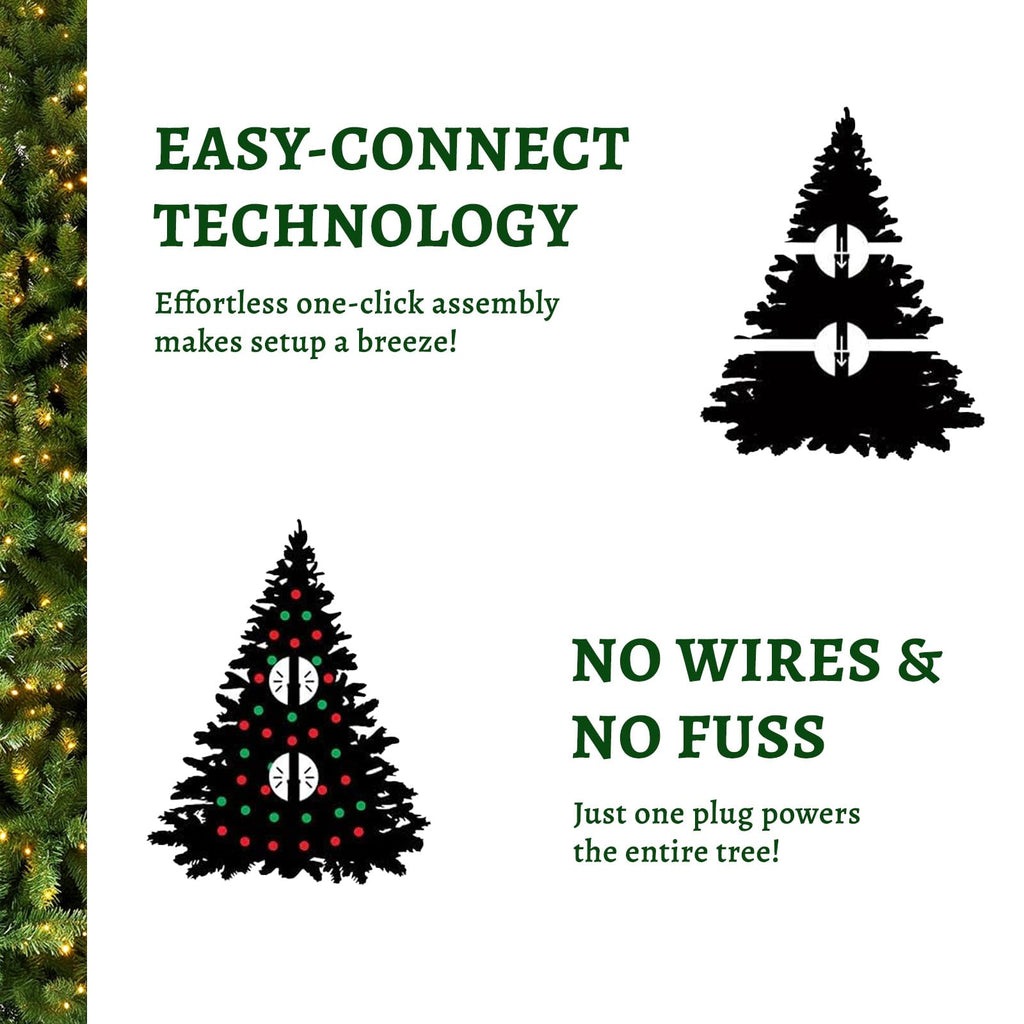 Pre-Lit Christmas Tree with 620 LEDs, 6.5 FT