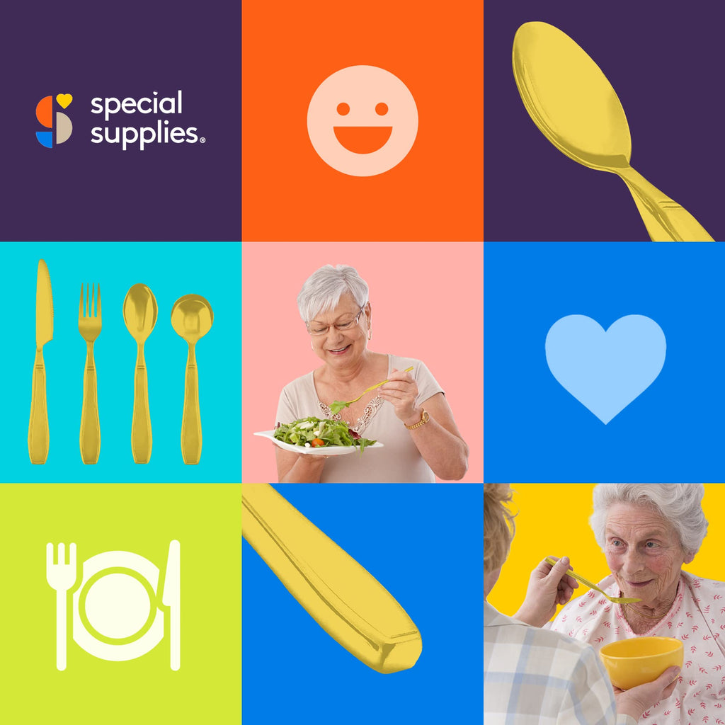 Premium Stainless Steel Weighted Flatware for Parkinson's Patients- Adaptive Silverware for Adults with Hand