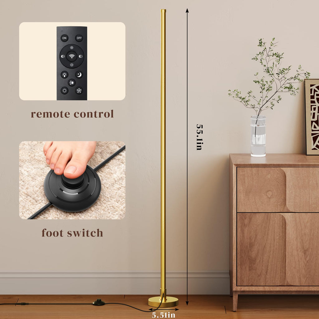 Corner Lamp, Minimalist Floor Lamp, gold, 1 pack