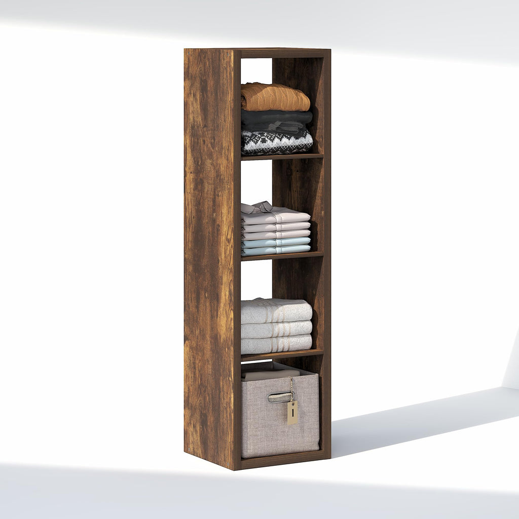 Cubic Extra Thick 4-Cube Closet Organizers and Storage, Amber Pine