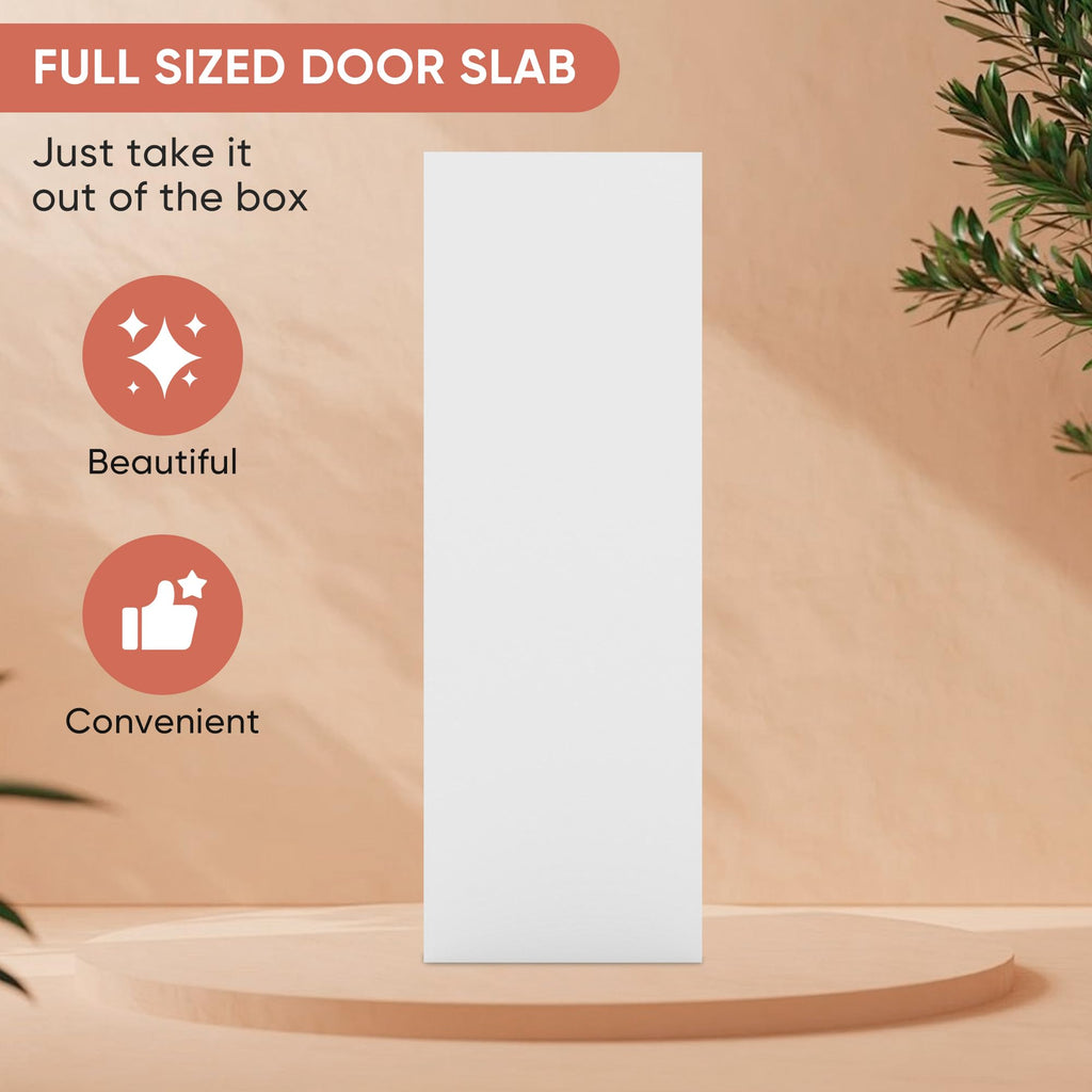 24x80 in Modern Flush Smooth White Primed Interior Door Panel