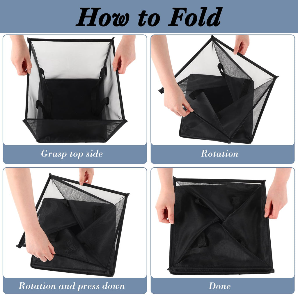 6 Pack Collapsible Mesh Laundry Basket, Multicolor, Single-layer