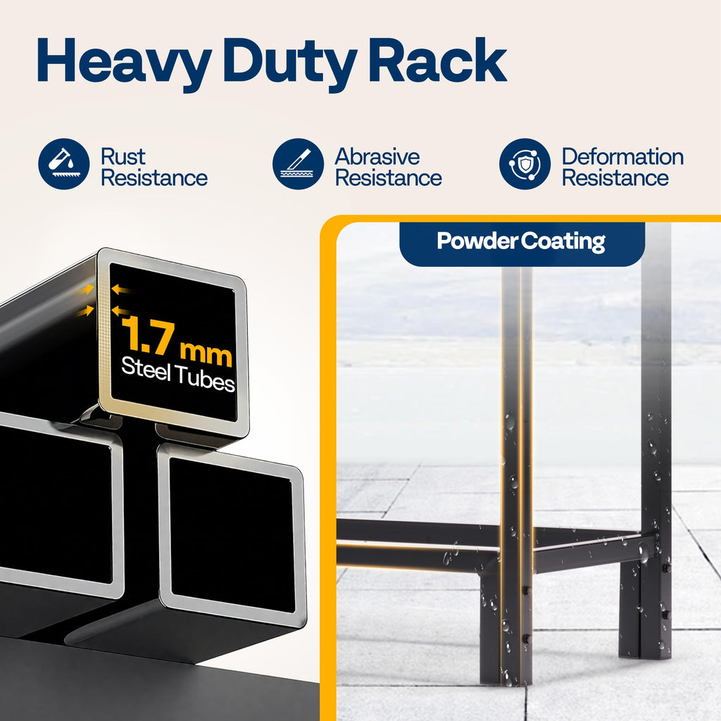 Upgraded Heavy Duty 4 ft Firewood Rack Outdoor with Cover