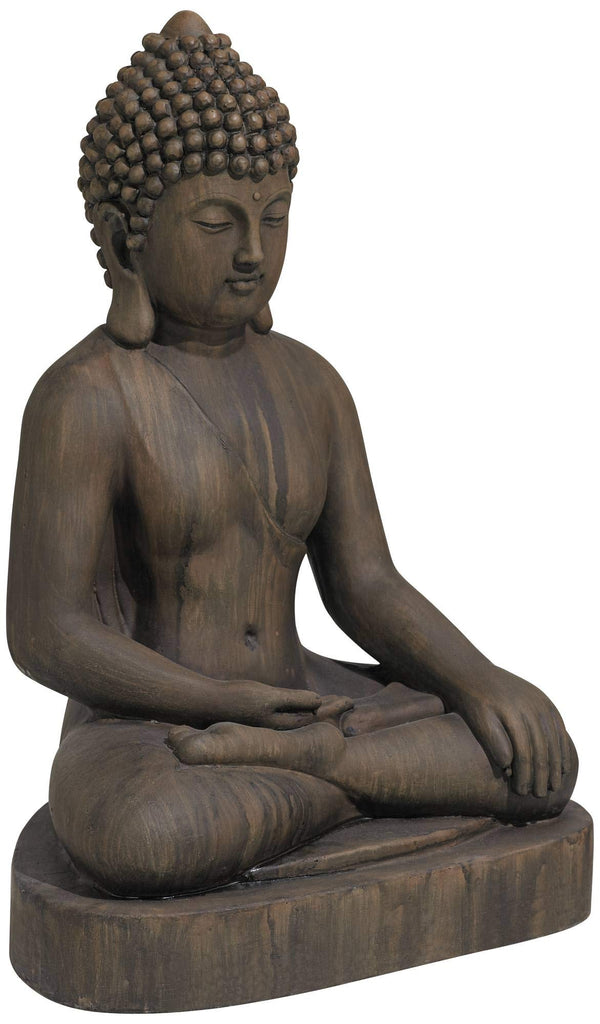 Sitting Buddha 29 1/2" High Dark Sandstone Outdoor Statue