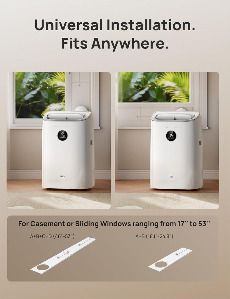 Portable Air Conditioner 318S, 8000 BTU ASHRAE (5000 BTU DOE) Smart AC Unit for Bedroom with Drainage-free Cooling