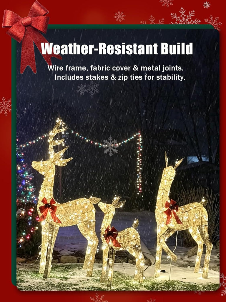 5FT Lighted Christmas Deer, Outdoor Reindeer Decoration