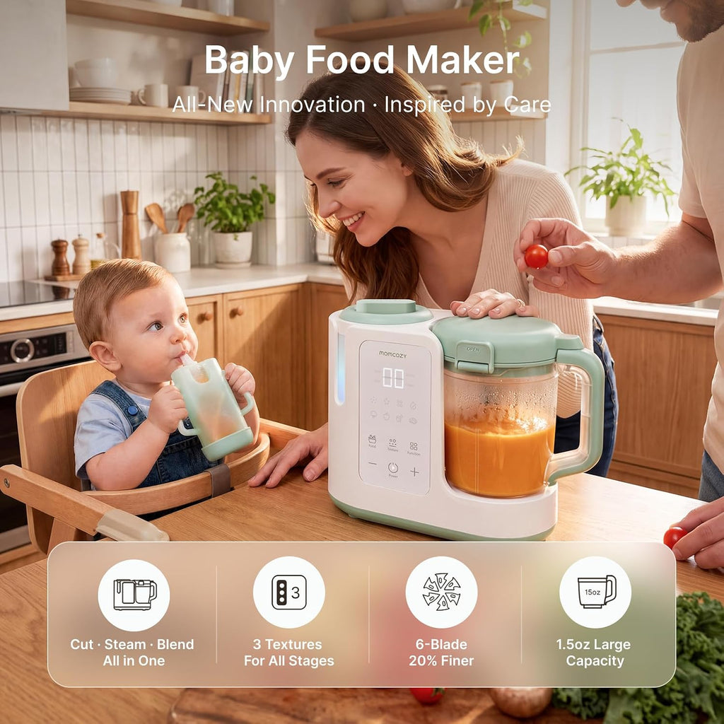 AutoMeal Baby Food Maker - One-Step Auto Steam & Blend Food Processor, 15oz Large Cup & Blade Design