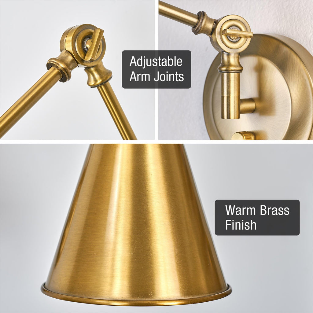 Ellis 18" Modern Swing Arm Wall Sconce, 2-Pack
