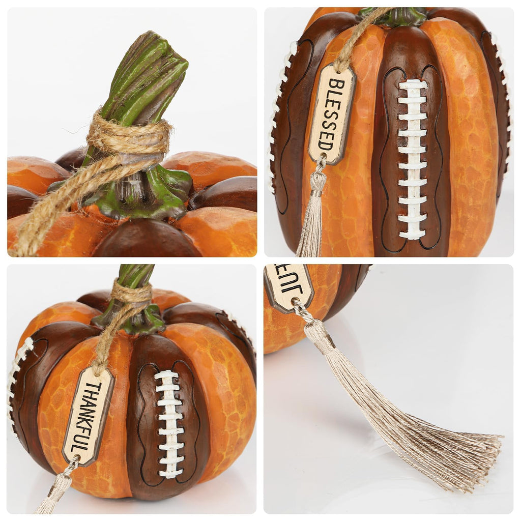 Fall Football Decor Pumpkins Artificial Resin Pumpkins Figurine Gift